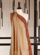 Royal Fashion Embroidered Woolen Shawls - RF25SH 0176C004 Fawn